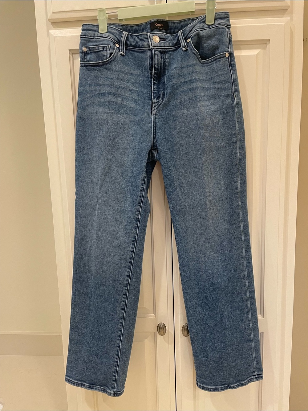 Quince Women's Bella Stretch High- Rise Jeans - Seaside Blue